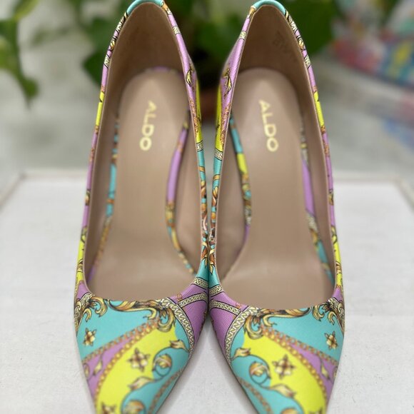 💛 ALDO Multicolor Patterned Pointed Toe Heels 💛 - Picture 3 of 8